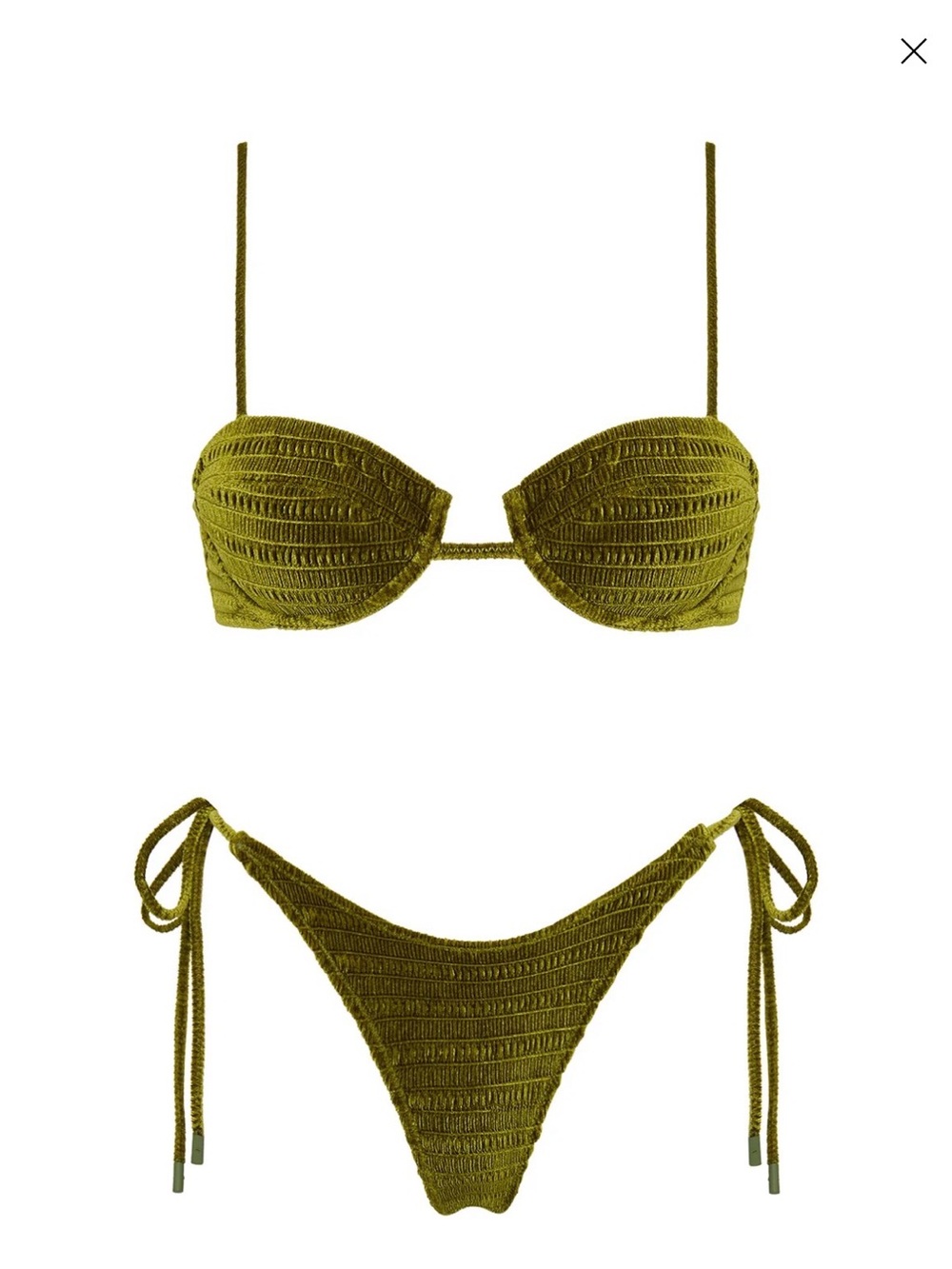 MALA - VARO GREEN VELVET BALCONETTE BIKINI SET S++ top and xxs bottom